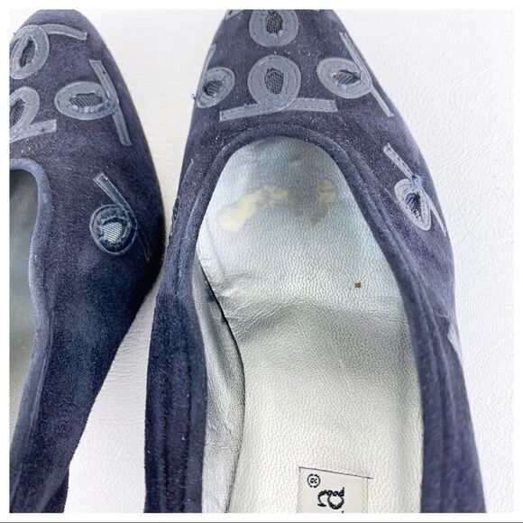D’Rosana Vintage Deep Navy Leather Accent Suede Heels‎ Sz 8 - Picture 9 of 14